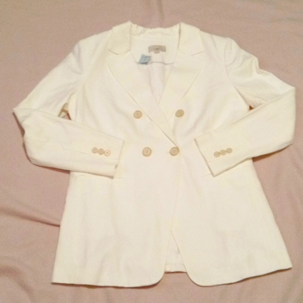 NWT SZ 4P LOFT OFF WHITE LINED BLAZER